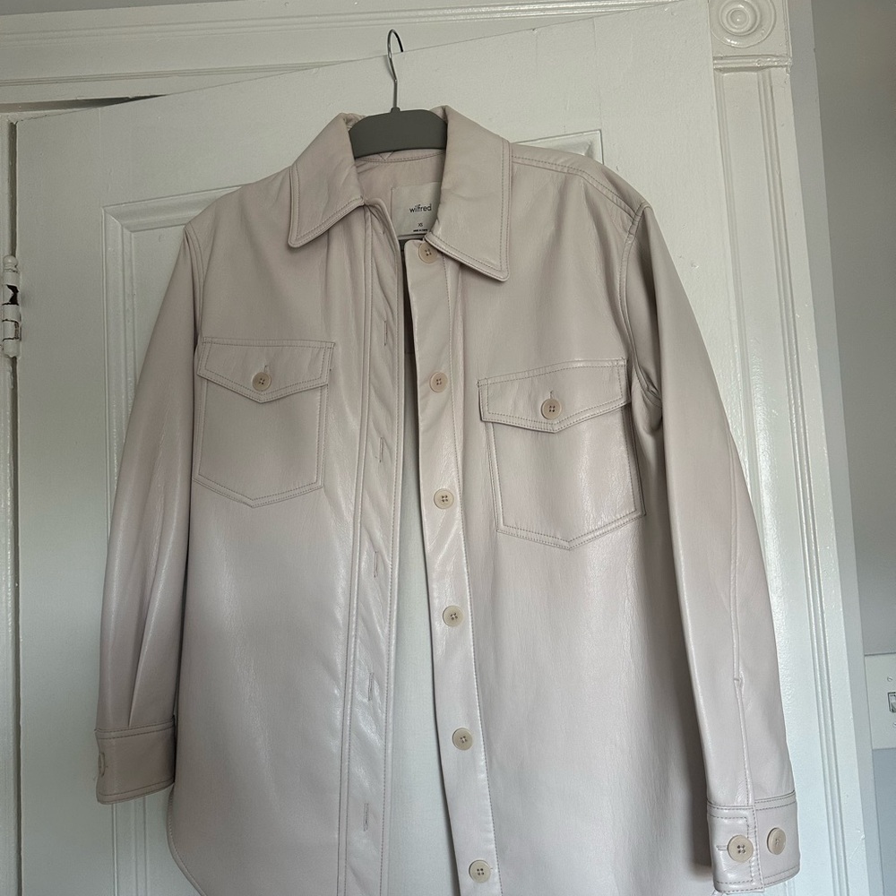 Wilfred Cream Leather Jacket